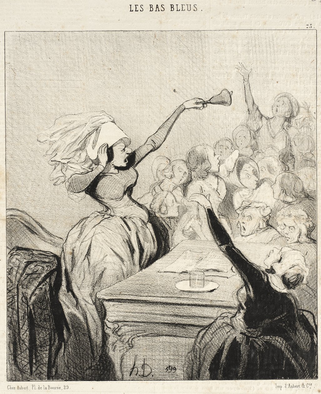 Præsidenten råber af fuld hals: «Mine damer!...» af Honoré Daumier
