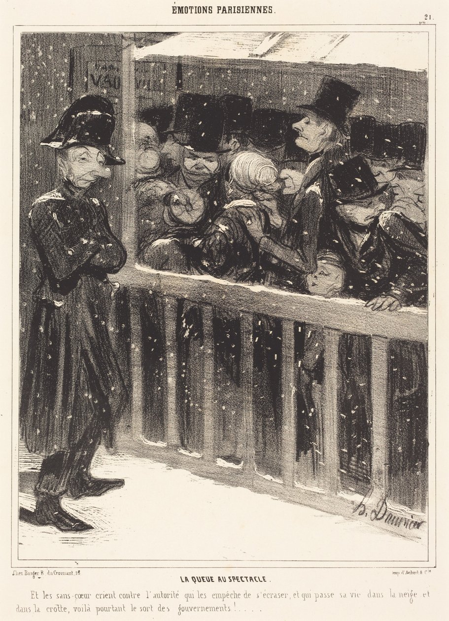 Køen til forestillingen af Honoré Daumier