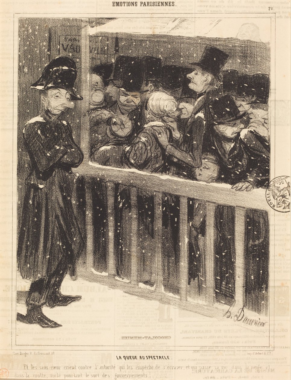 Køen ved forestillingen af Honoré Daumier