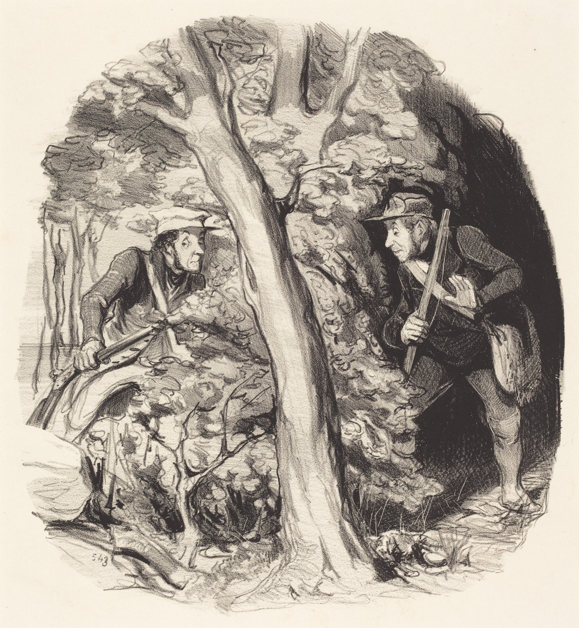 Mødet i skoven af Honoré Daumier