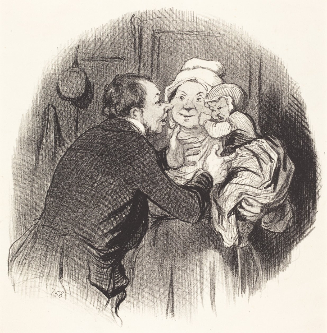 Besøget hos sygeplejersken af Honoré Daumier