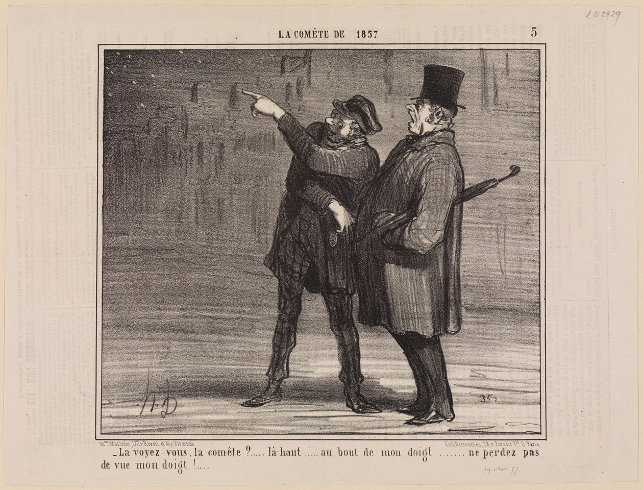 Ser De den, kometen? (Kometen fra 1857, blad 5) af Honoré Daumier