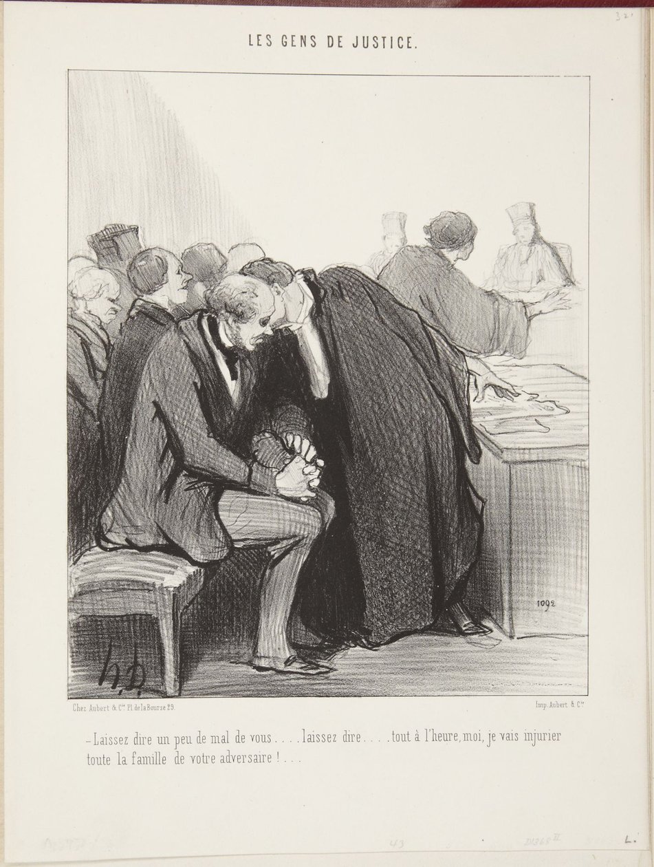 Lad dem sige lidt ondt om Dem... lad dem tale... om lidt vil jeg fornærme hele Deres modstanders familie!... af Honoré Daumier