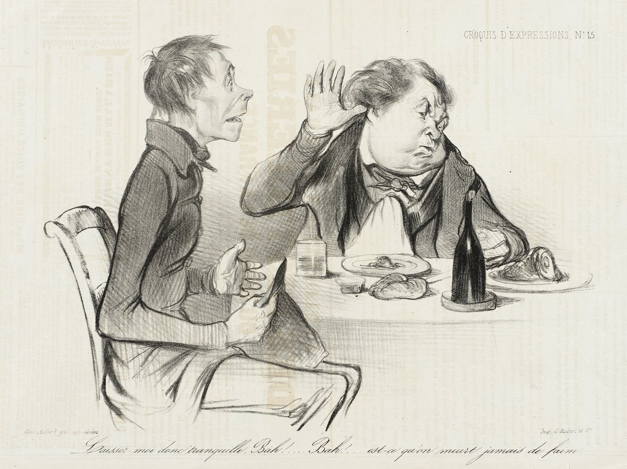 Lad mig dog være i fred, bah! bah! dør man nogensinde af sult... af Honoré Daumier