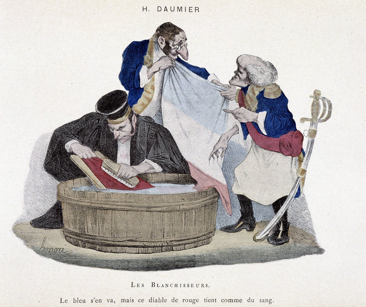 Vaskerier: det franske flag - Karikatur af Honoré Daumier af Honoré Daumier