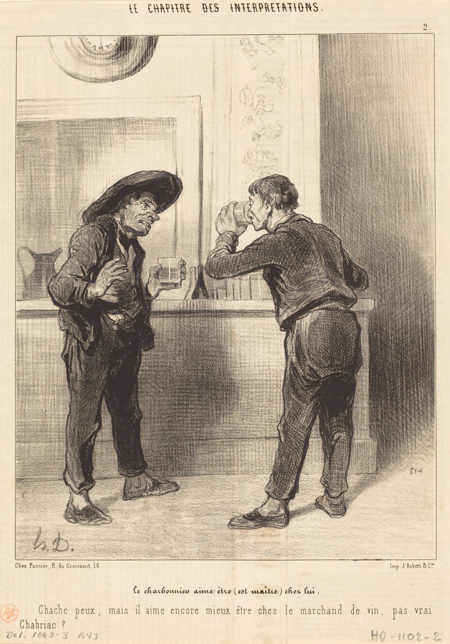 Kulsvieren elsker at være (er herre)... af Honoré Daumier