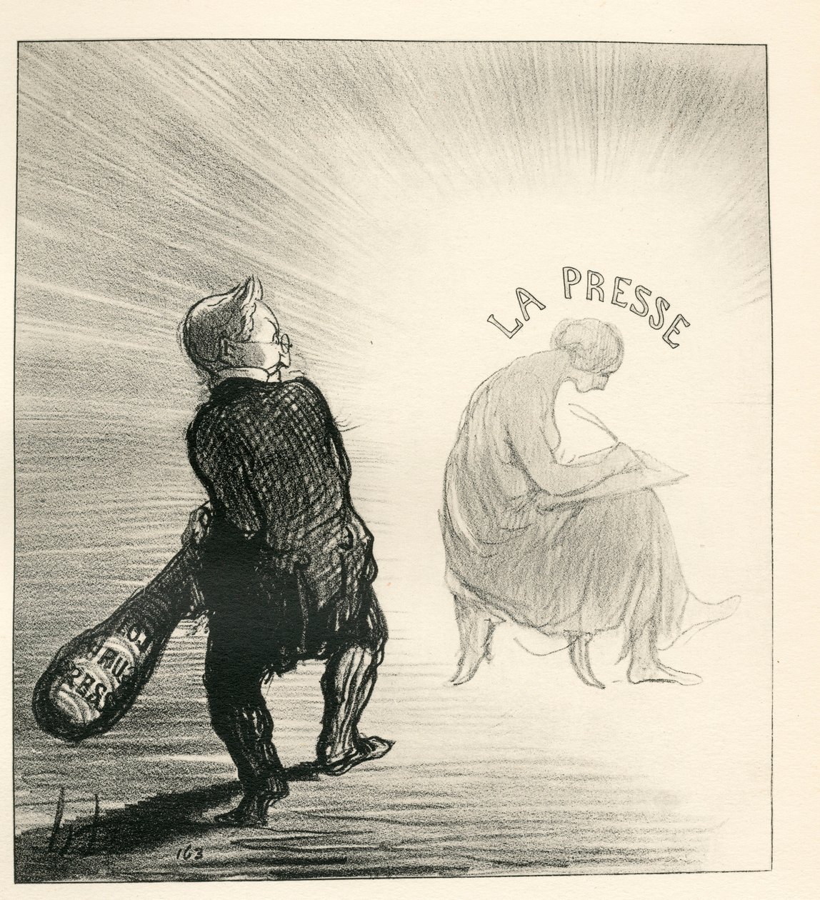 Le Charivari, satirisk i B&W af Honoré Daumier