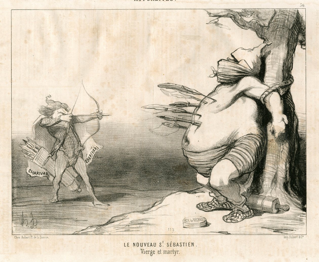 Le Charivari, satirisk i sort/hvid af Honoré Daumier