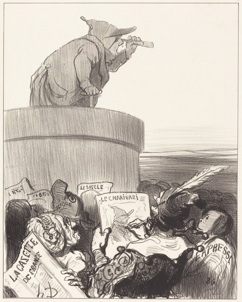 Le Constitutionnel betragter den politiske horisont af Honoré Daumier