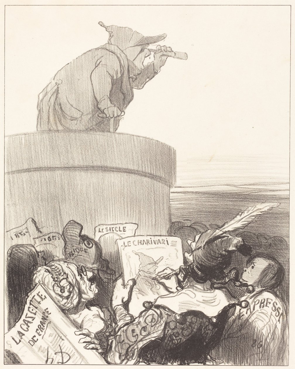 Le Constitutionnel betragter den politiske horisont af Honoré Daumier
