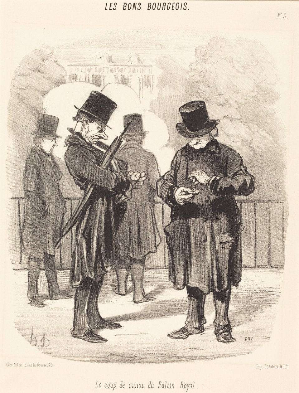 Kanonsskuddet fra Palais-Royal af Honoré Daumier