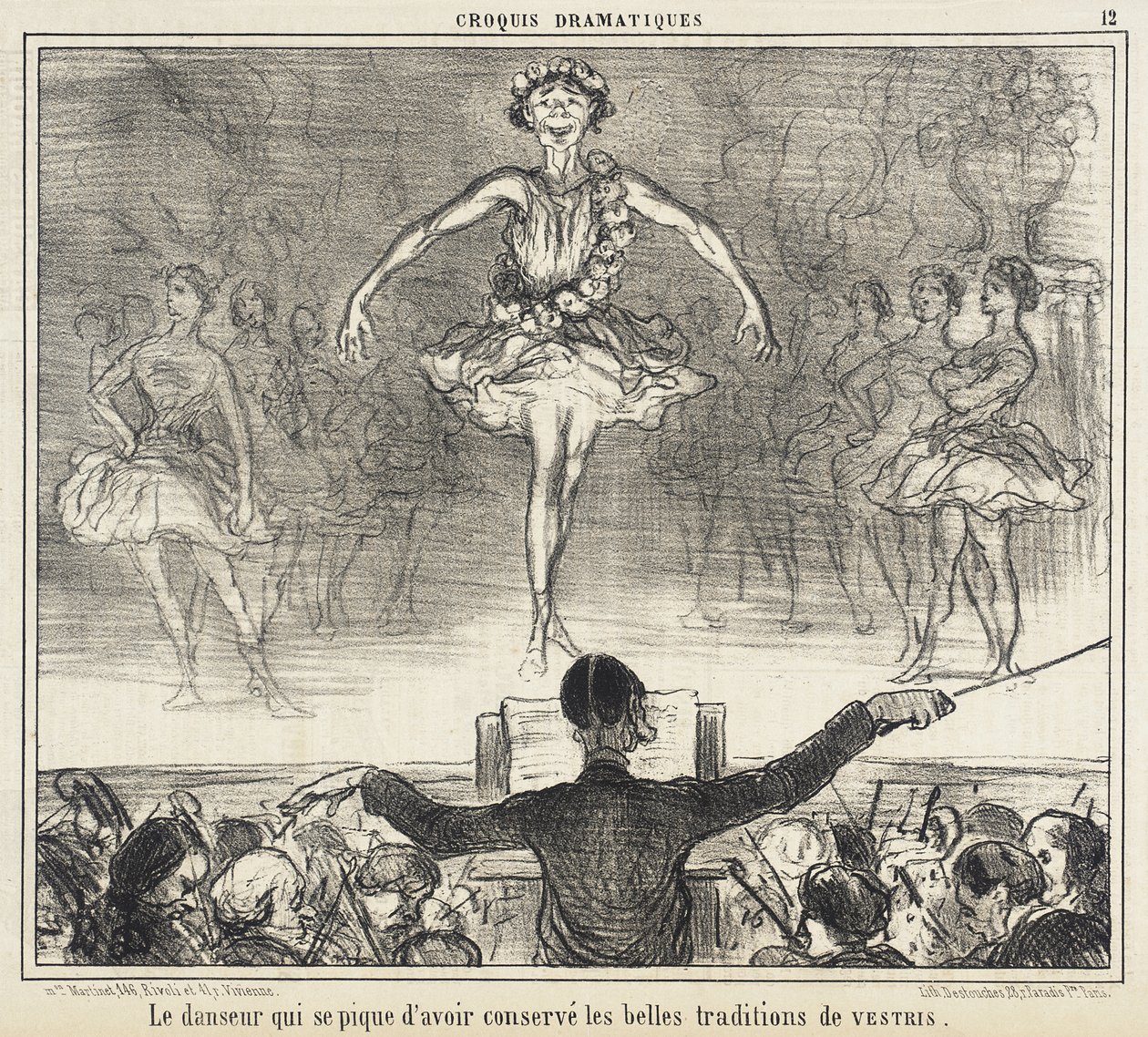 Danseren, som praler af at have bevaret... af Honoré Daumier