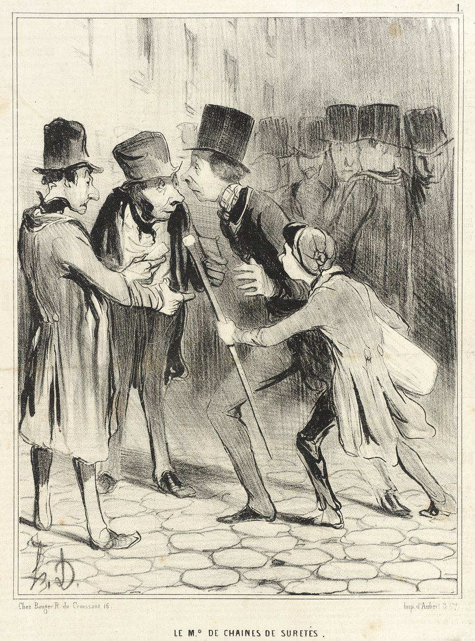 Forhandleren af sikkerhedskæder af Honoré Daumier