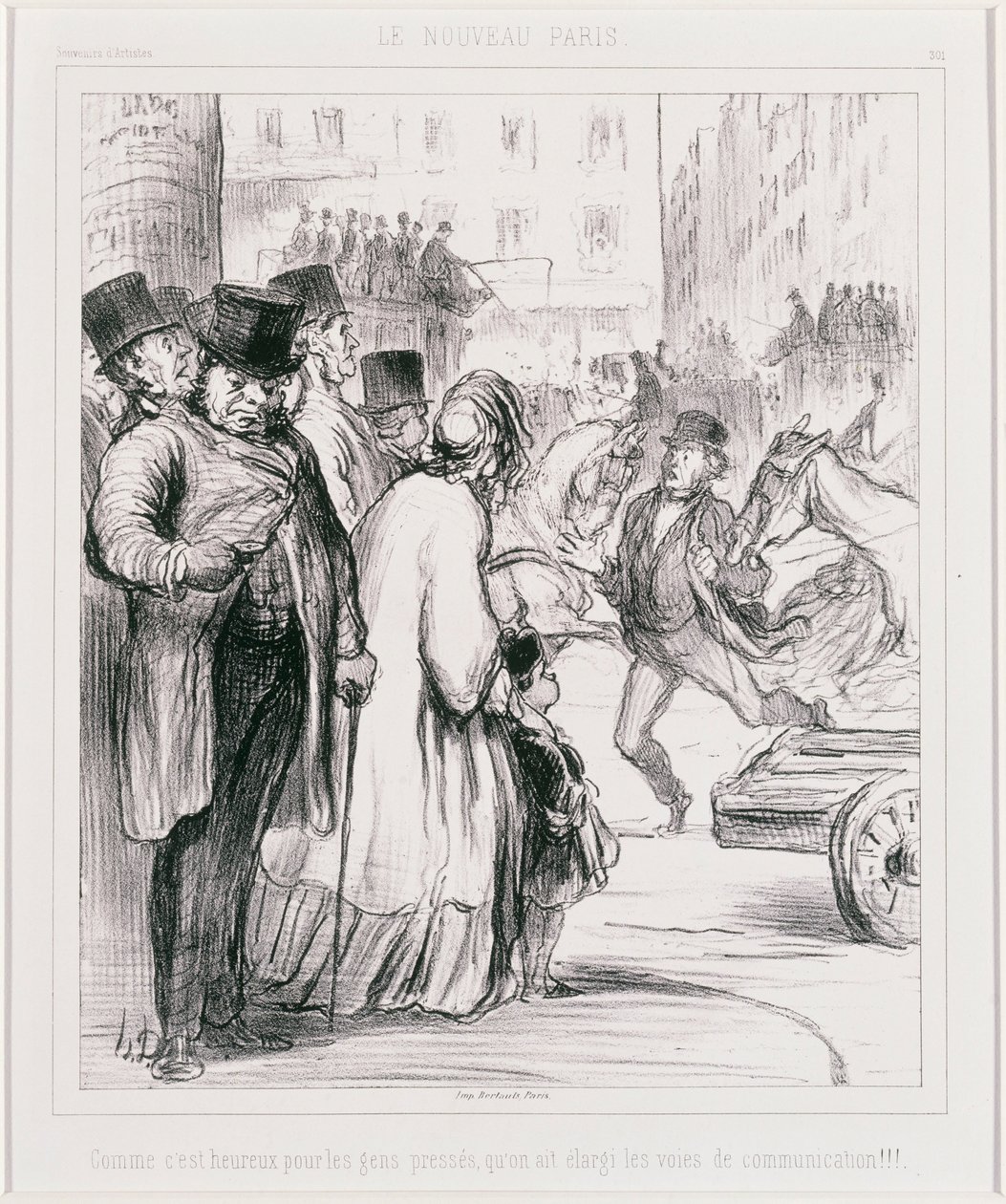 Le Nouveau Paris: Hvor er det heldigt for folk, der har travlt, at vejene er blevet udvidet (The New Paris) af Honoré Daumier