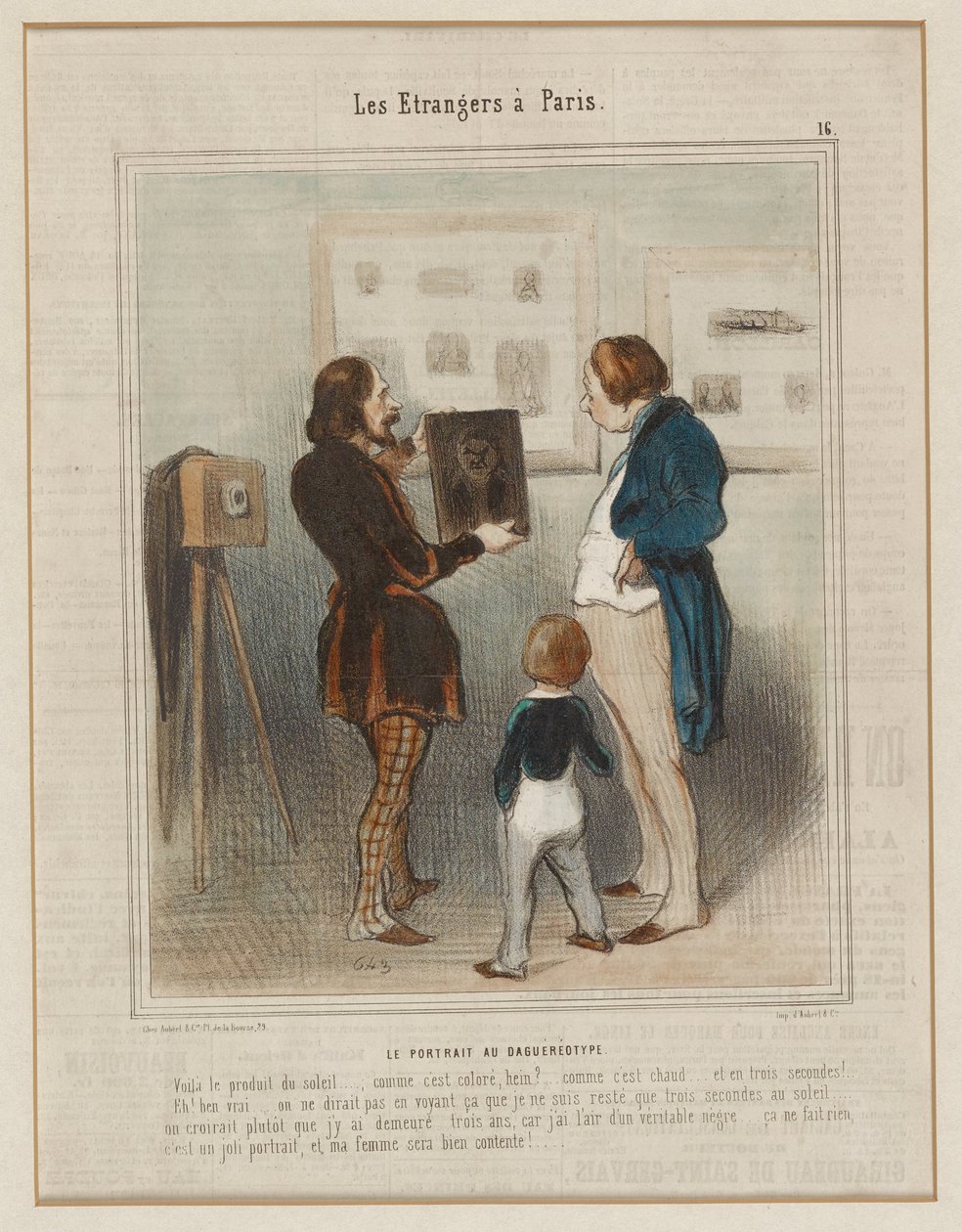 Portrættet i daguerreotypi. (De fremmede i Paris nr. 16), fra Le Charivari af Honoré Daumier