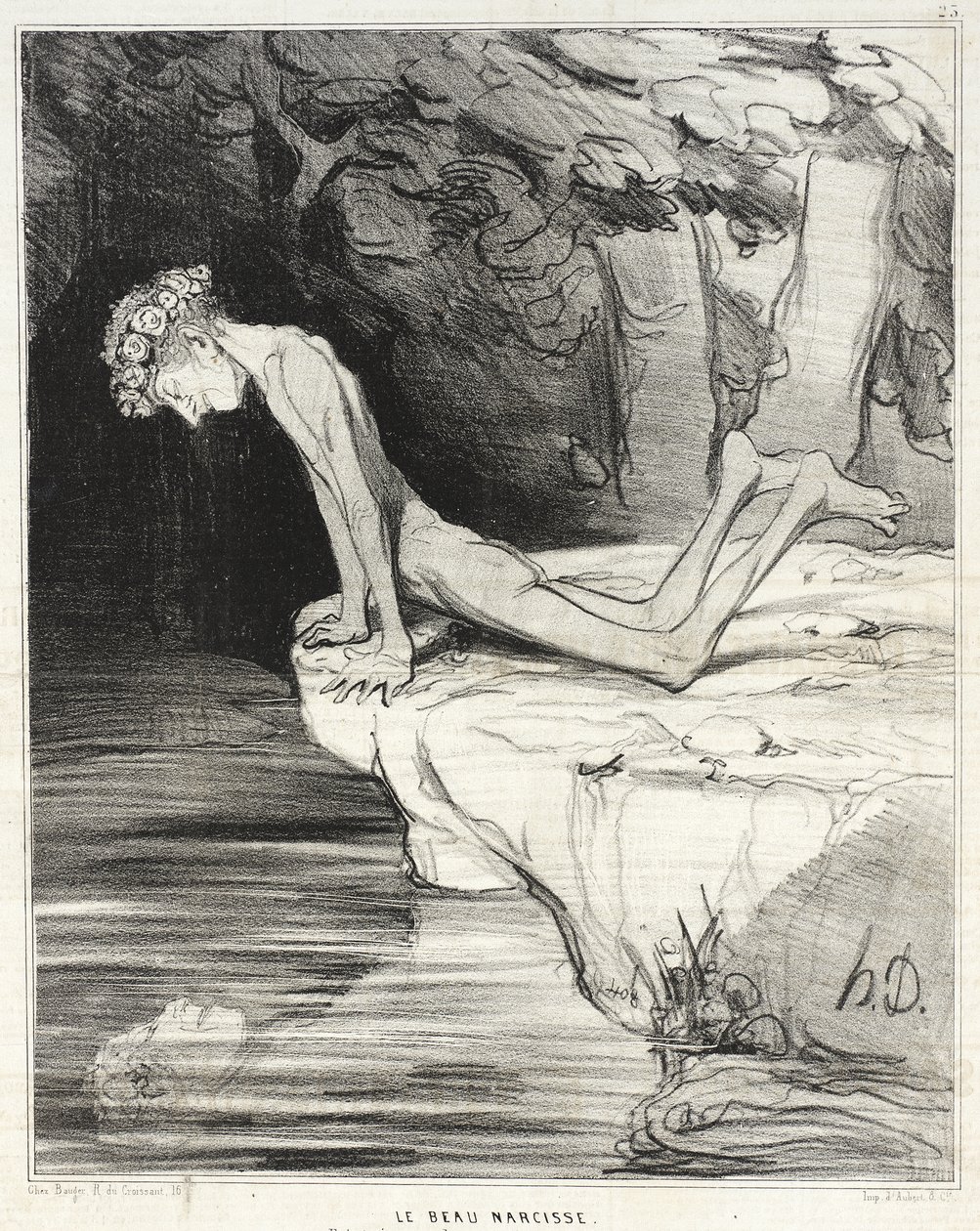 Den smukke Narcissus af Honoré Daumier