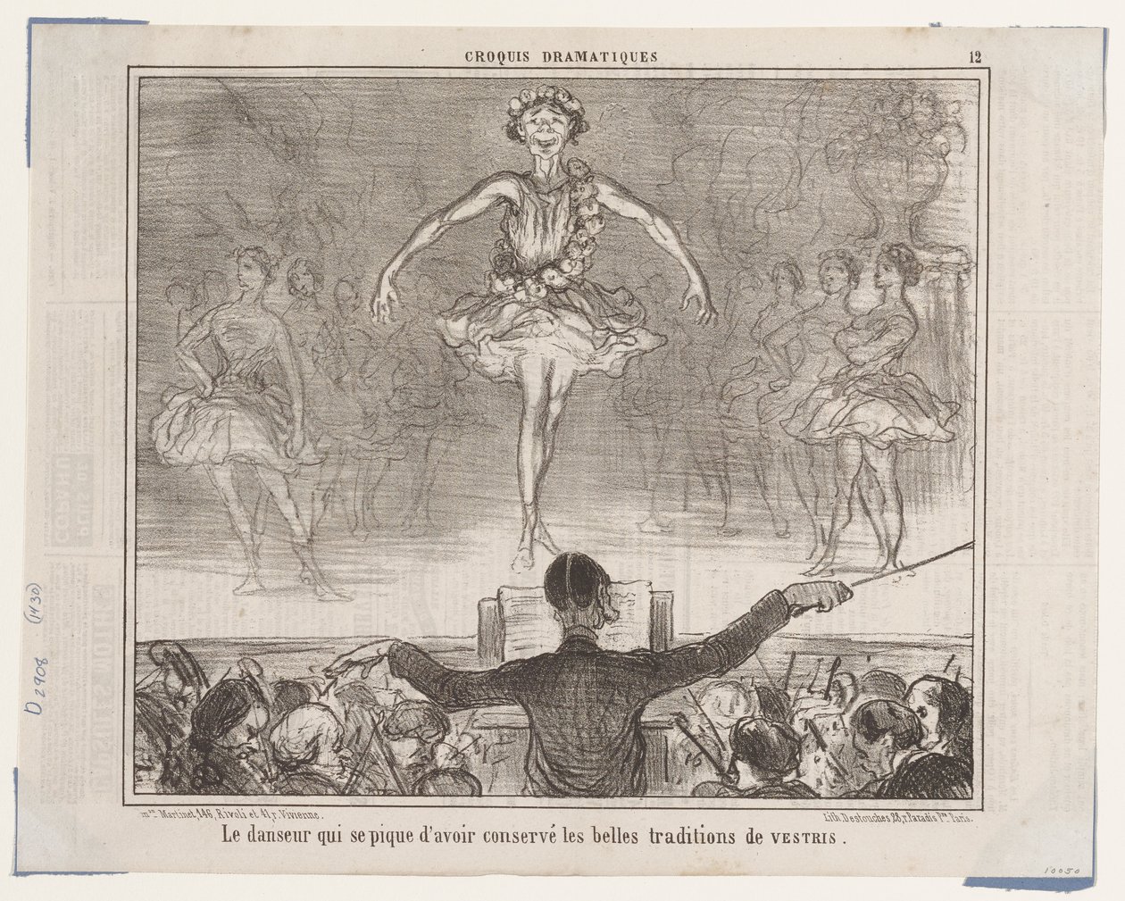 Danseren, der er stolt af sig selv... (Dramatiske skitser), fra Le Charivari af Honoré Daumier