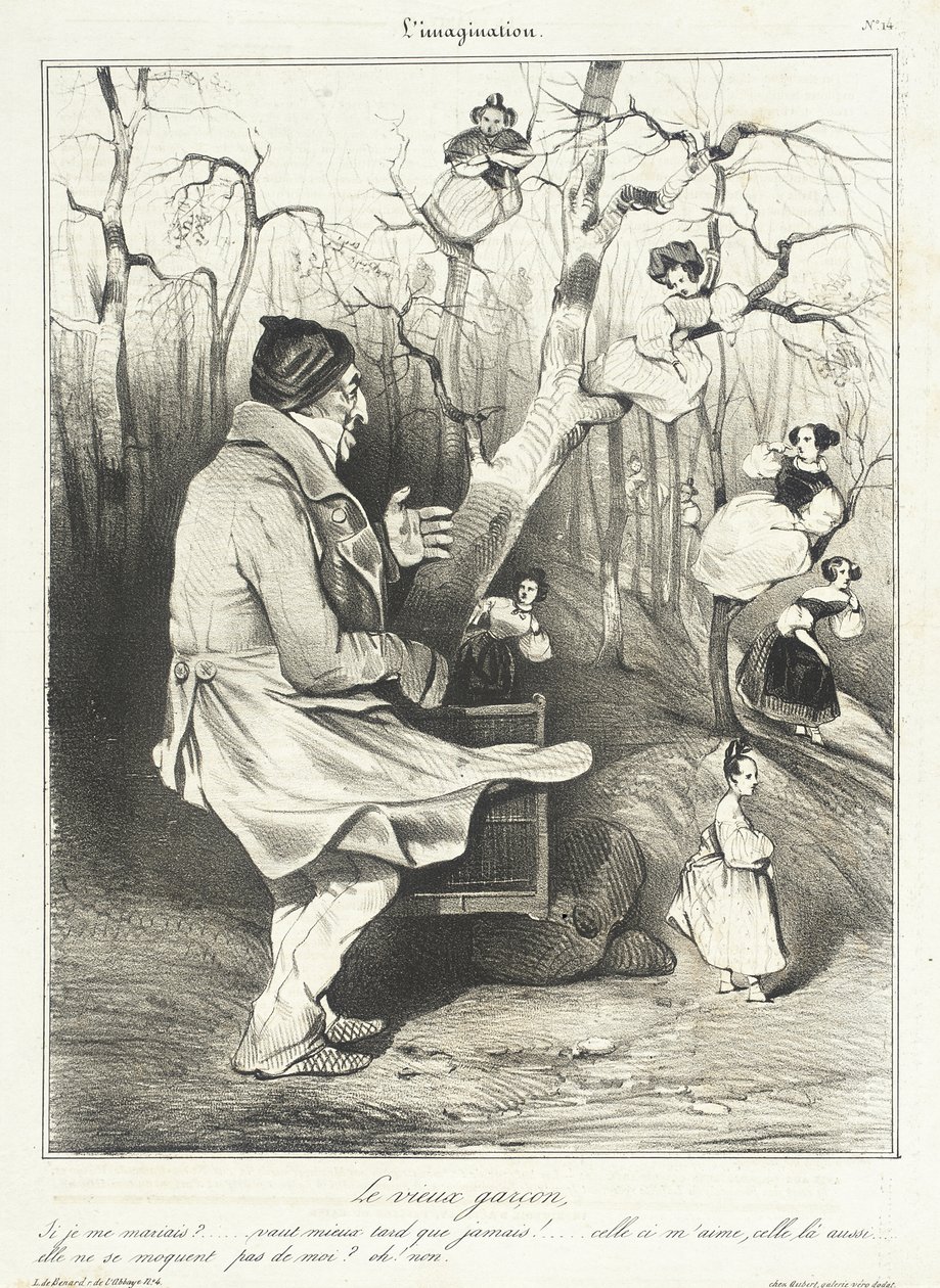 Den gamle ungkarl af Honoré Daumier