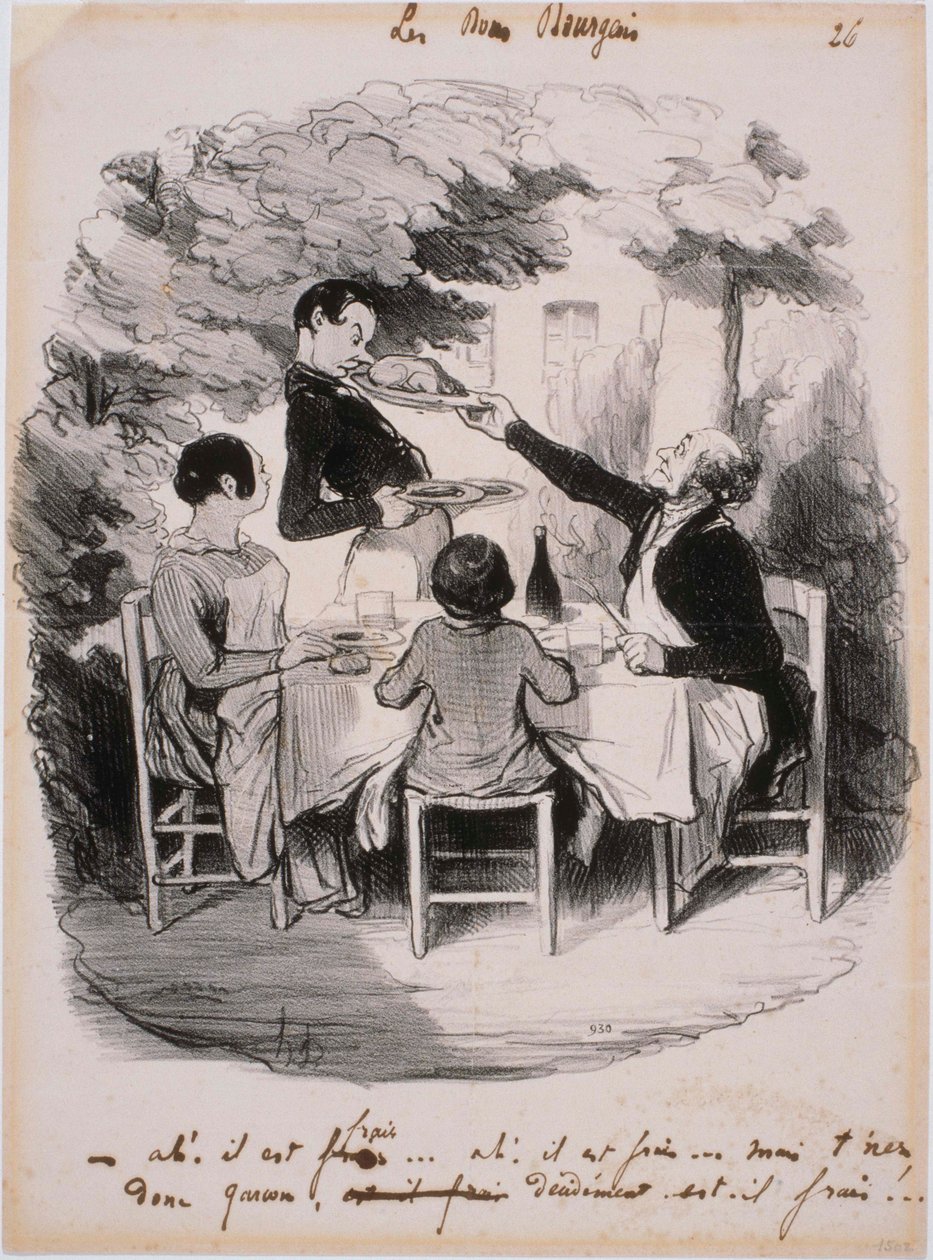 De gode borgere: Ah! Den er frisk... Men hold dog fast, dreng af Honoré Daumier