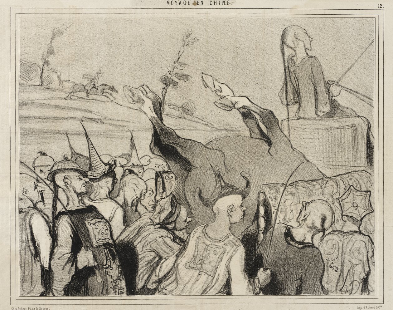 Hestevæddeløb af Honoré Daumier