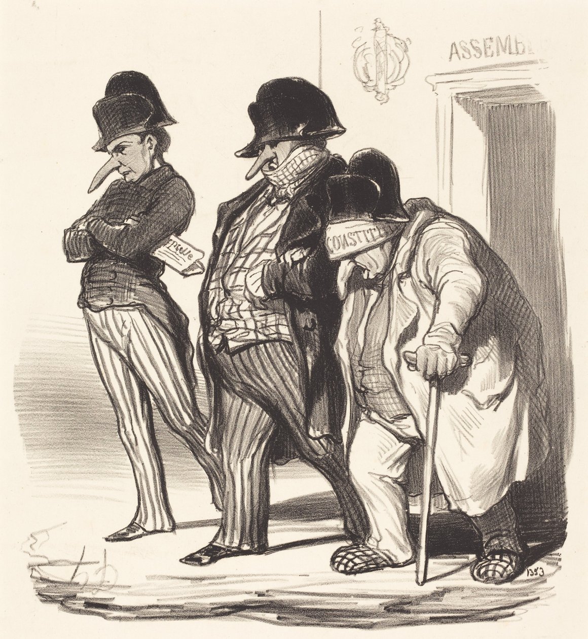 De napoleonske aviser forlader Nationalforsamlingen... af Honoré Daumier