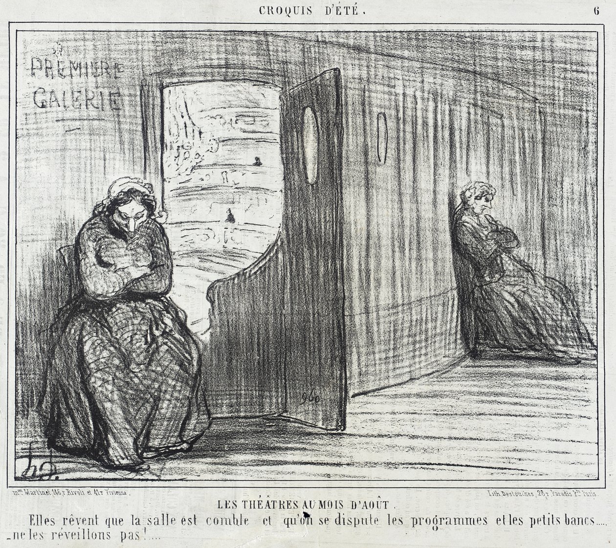 Teatrene i august af Honoré Daumier