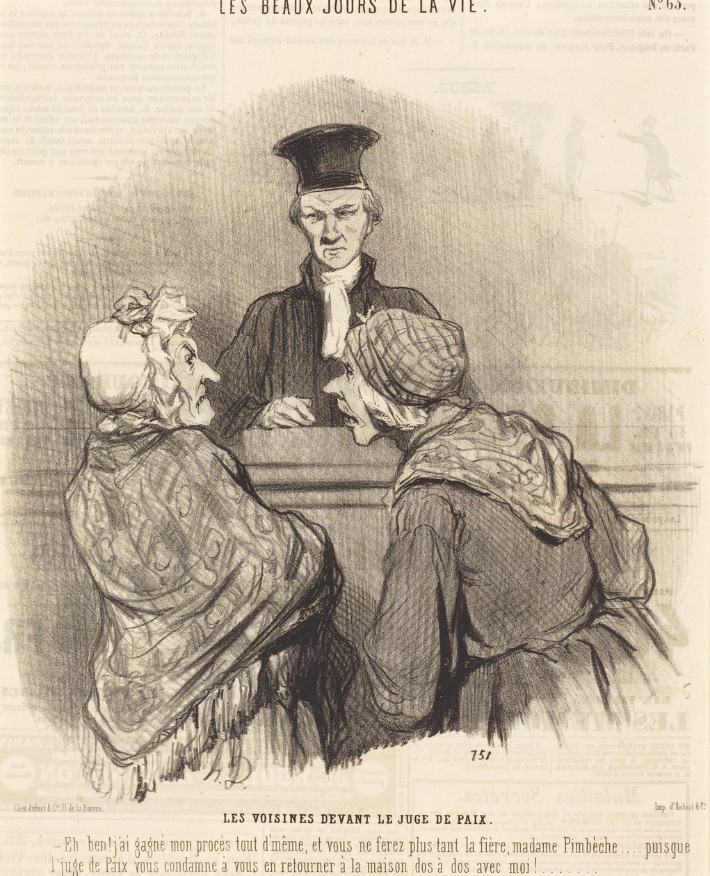 Nabokvinderne foran fredsdommeren af Honoré Daumier