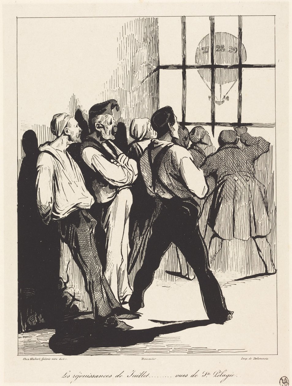 Julifestlighederne... set fra Ste. Pélagie af Honoré Daumier