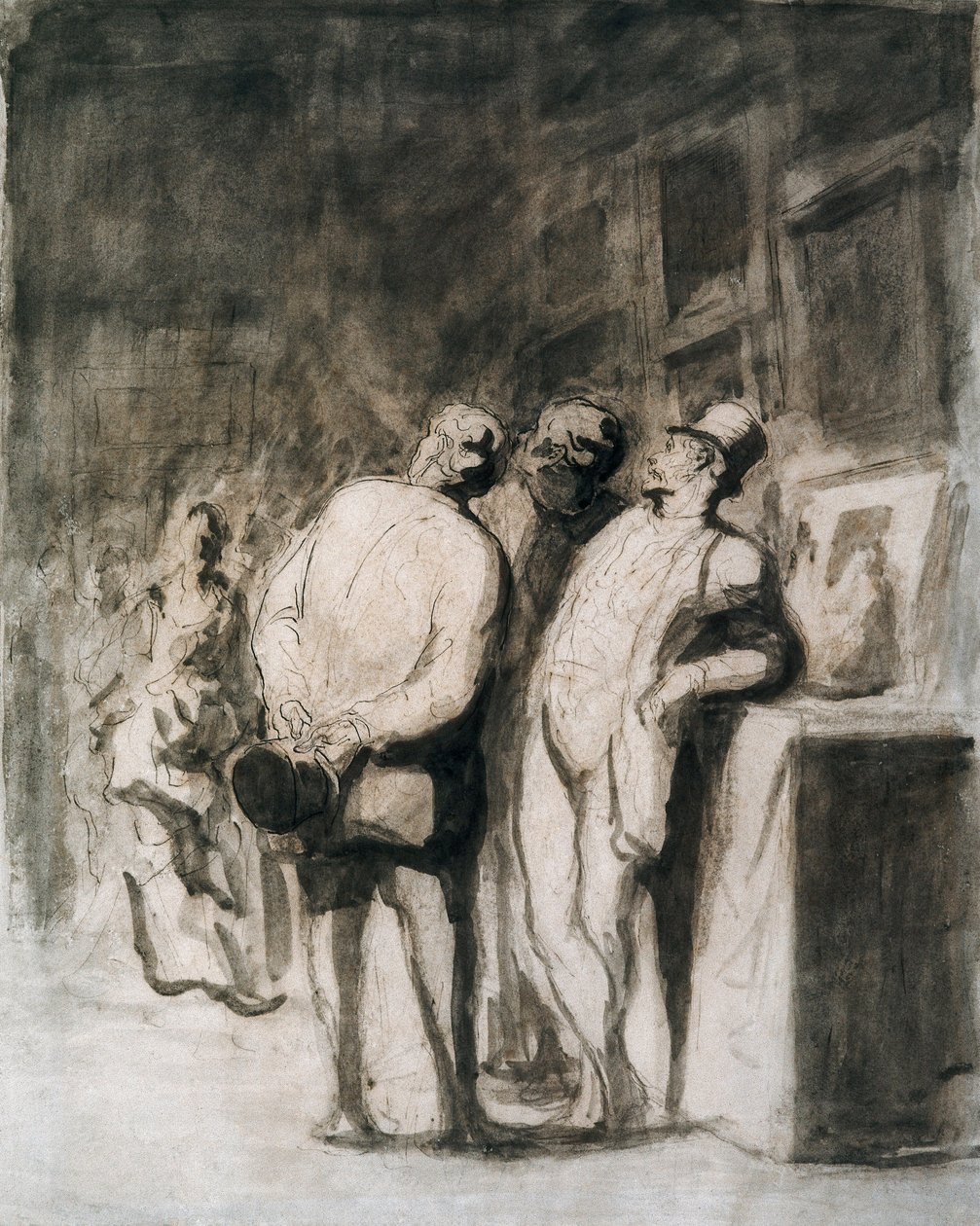 De tre kendere. Tegning af Honore Daumier (1808-1879), fransk kunst, realisme fra det 19. århundrede. Art Institute of Chicago (USA). af Honoré Daumier