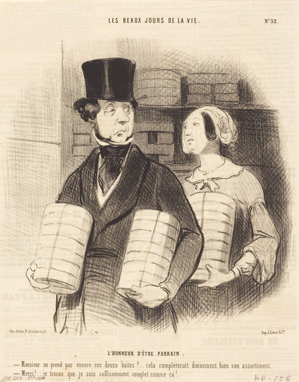 Æren af at være gudfar af Honoré Daumier