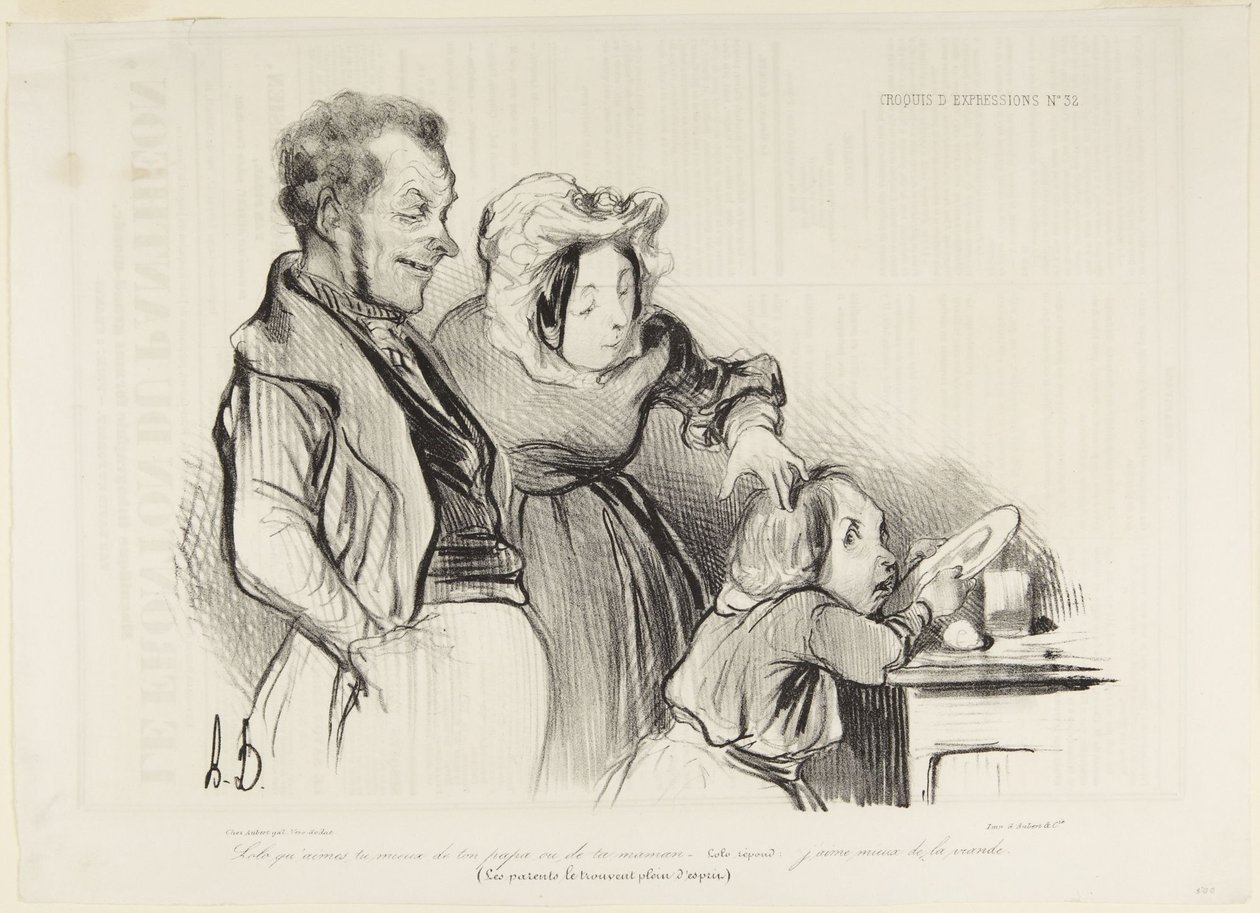 Lolo, hvem holder du mest af, din far eller din mor ... af Honoré Daumier