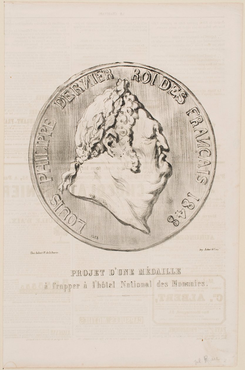 Louis-Philippe, franskmændenes sidste konge 1848 af Honoré Daumier