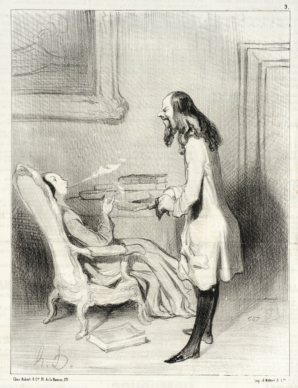 Madame, hvad synes De om denne cigaret? af Honoré Daumier