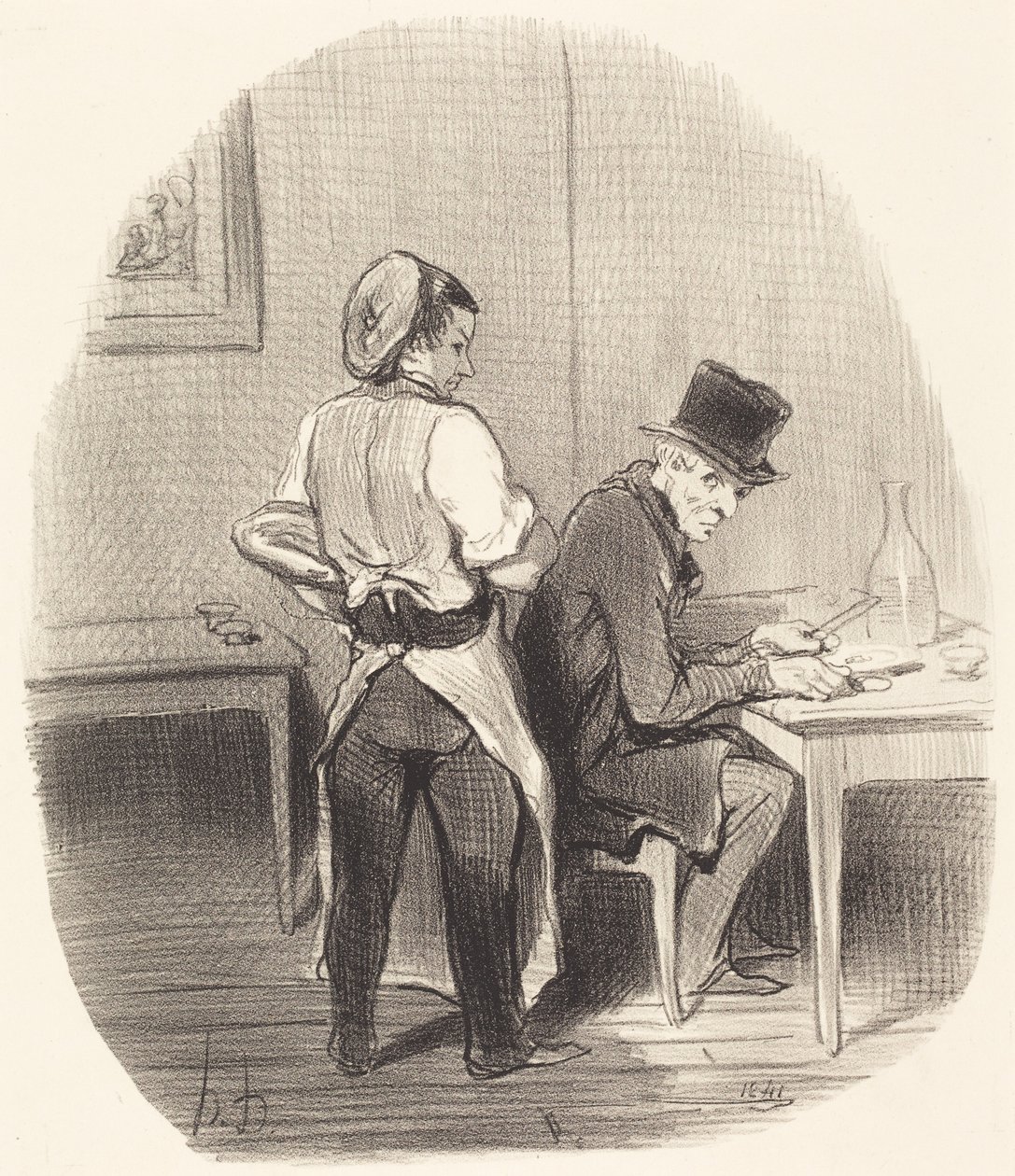 Men, sir, jeg forsikrer Dem om, at det er... kalvekød! af Honoré Daumier