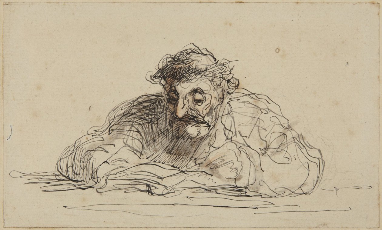 Læsende mand af Honoré Daumier