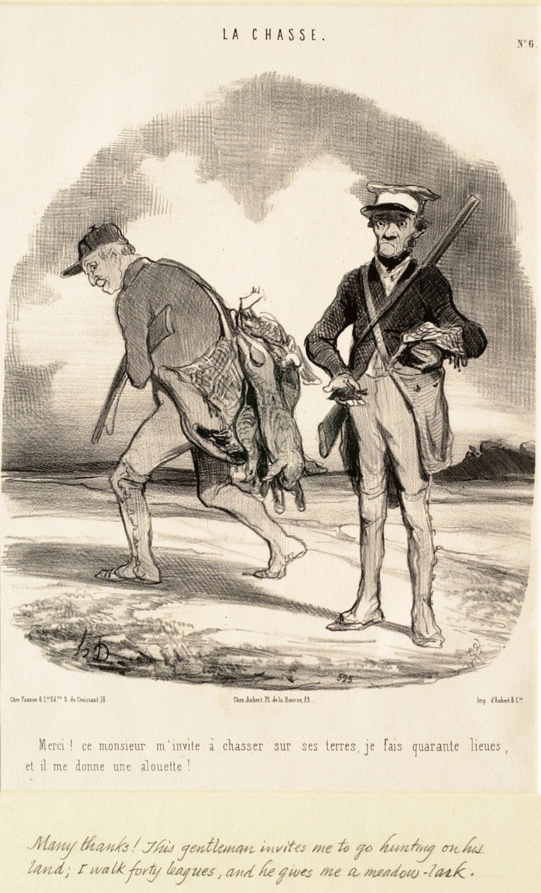 Mange tak! Denne herre inviterer mig på jagt af Honoré Daumier