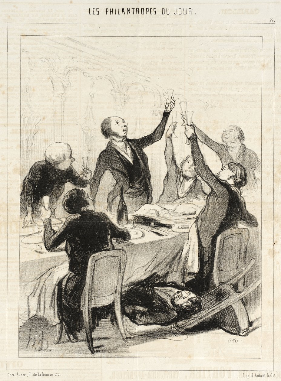 Mine herrer... vi mangler stadig at udbringe en 43. skål for Afholdsforeningen... af Honoré Daumier