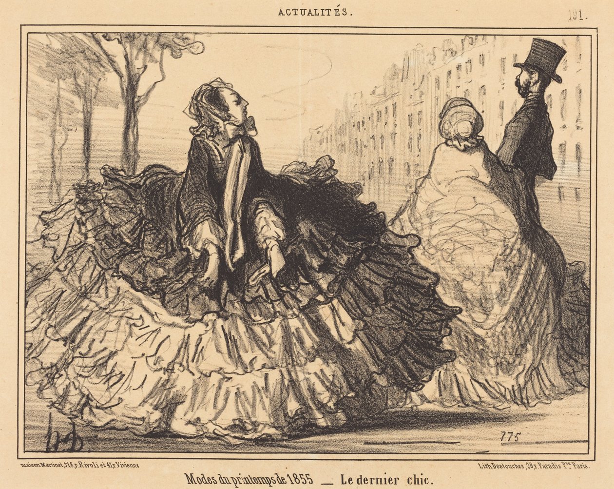 Forårsmode fra 1855 af Honoré Daumier