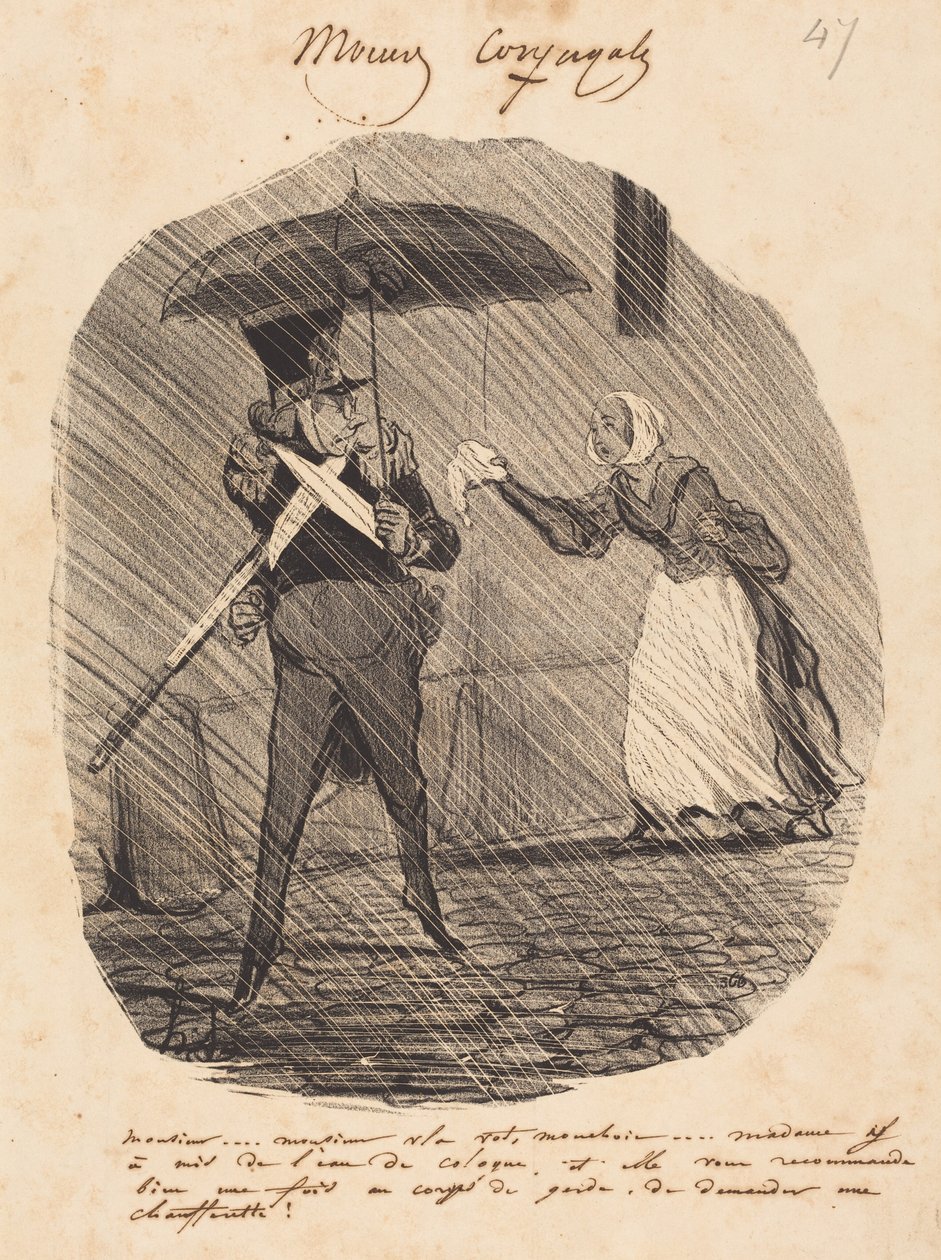 Herre... herre, her er Deres lommetørklæde af Honoré Daumier