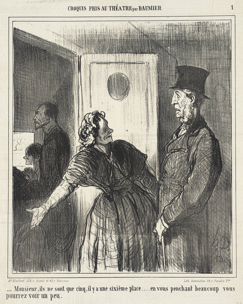 Herre, de er kun fem... af Honoré Daumier