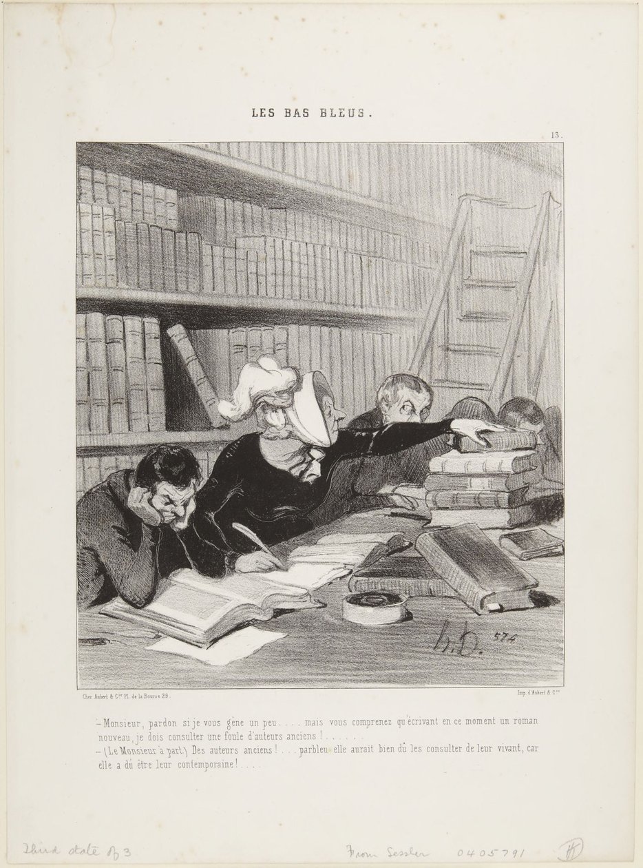 Hr., undskyld hvis jeg forstyrrer Dem lidt ..., nummer 13 fra De blå strømper af Honoré Daumier