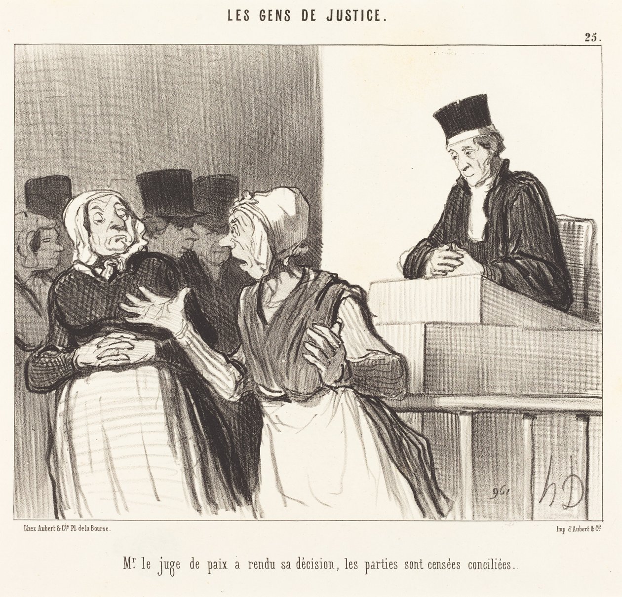 Hr. Fredsdommeren har truffet sin beslutning... af Honoré Daumier