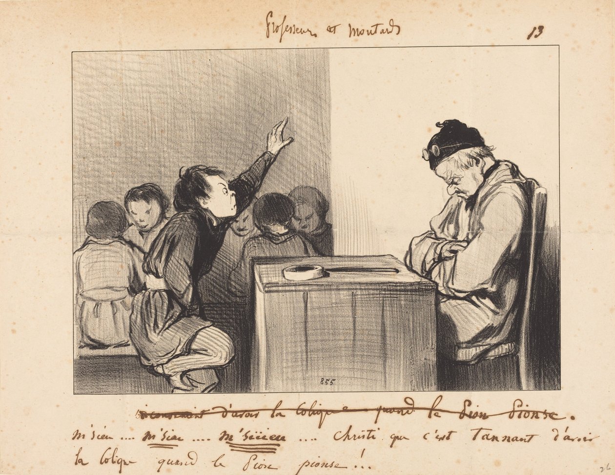 Hr... hvor er det irriterende at have kolik, når... af Honoré Daumier