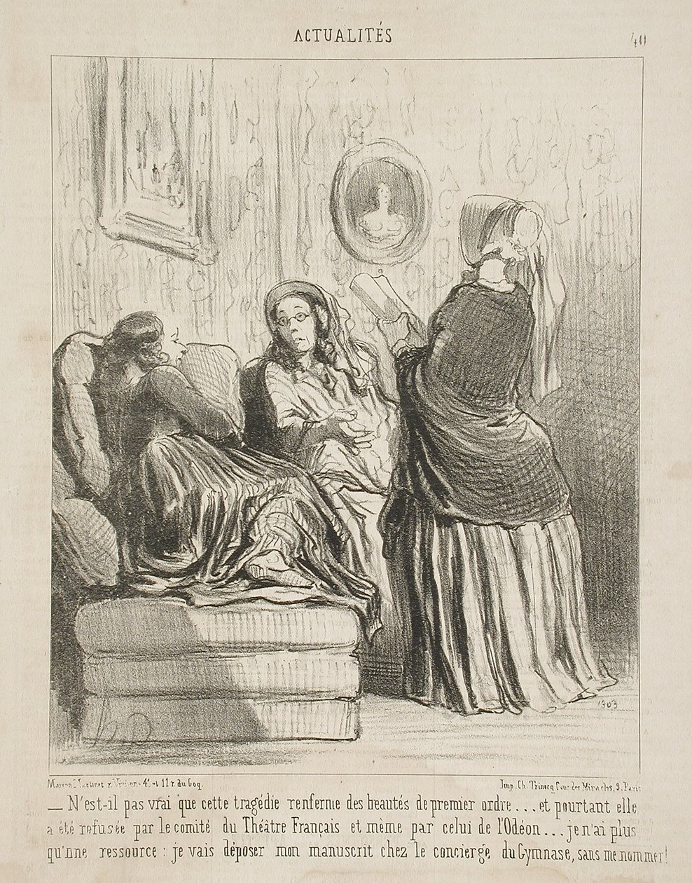 Er det ikke sandt, at denne tragedie rummer skønheder...? af Honoré Daumier