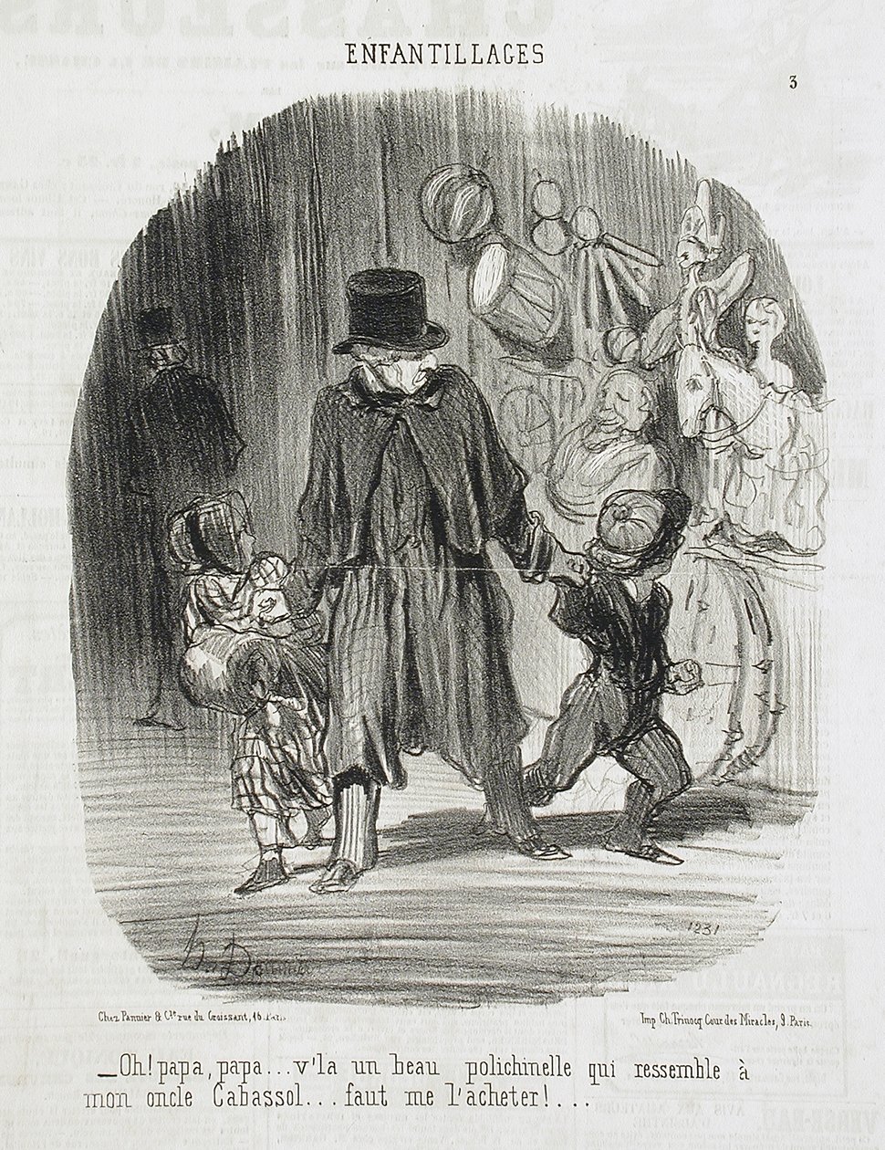 Åh! Far, far... der er en smuk Polichinelle... af Honoré Daumier