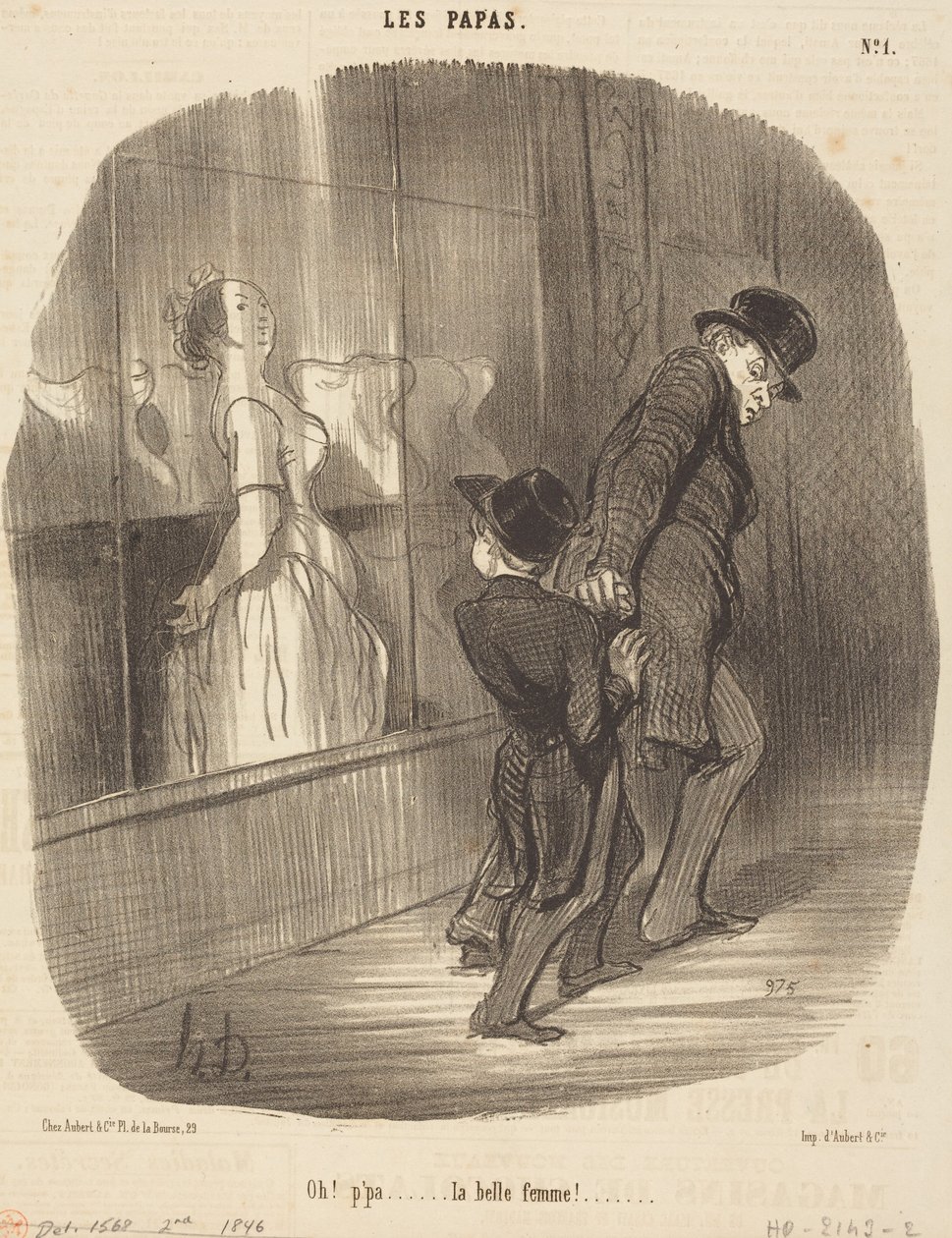 Åh! Far... sikke en smuk kvinde! af Honoré Daumier