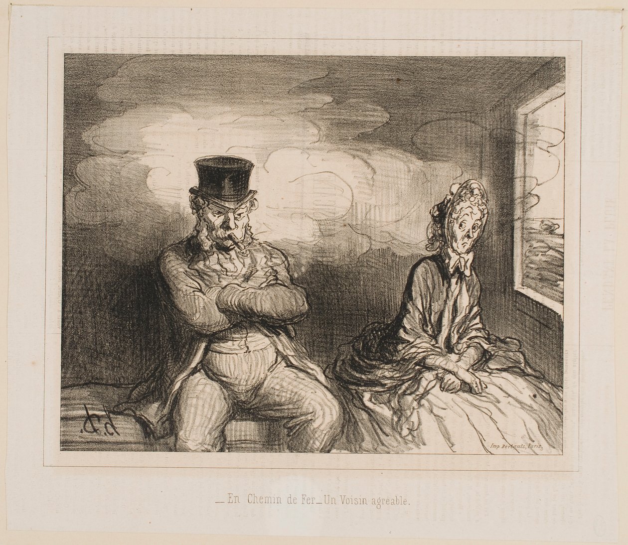 I toget... En behagelig ledsager af Honoré Daumier