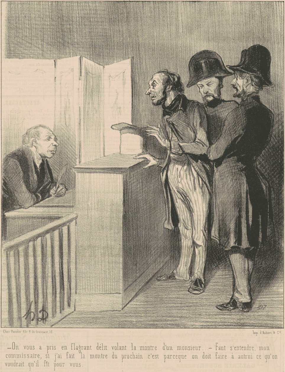 Du blev taget på fersk gerning... af Honoré Daumier