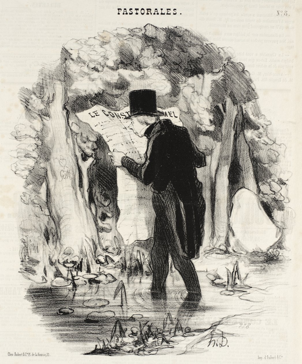 Hvor læsningen af Le Constitutionnel kan føre hen! af Honoré Daumier
