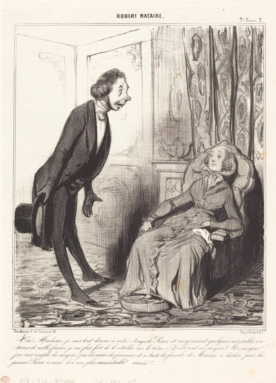 Ja, frue, jeg er fuldstændig hengiven over for vores... prins... af Honoré Daumier